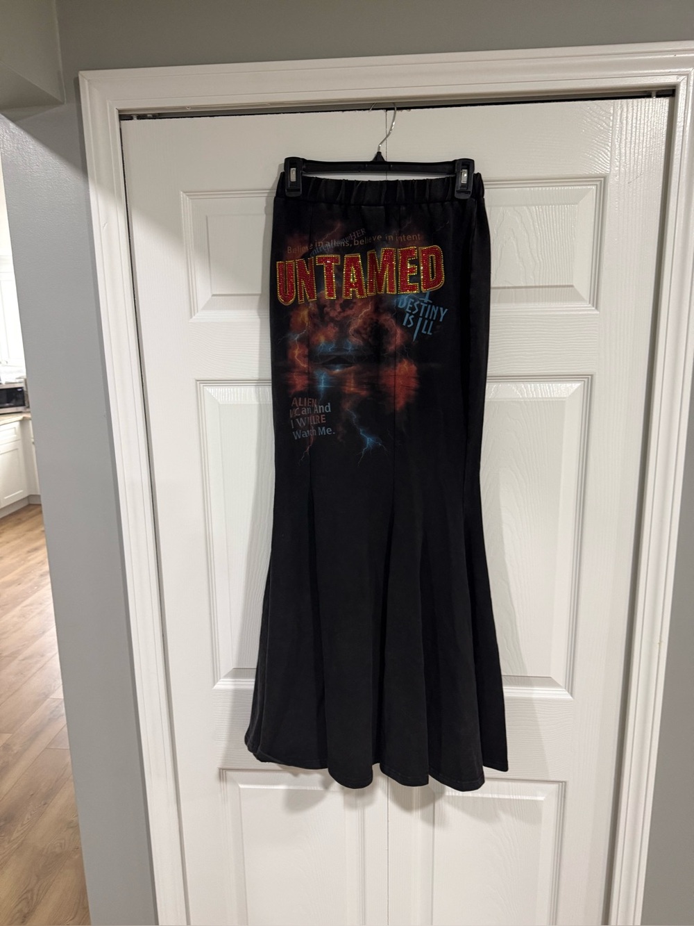Untamed Graphic Black Maxi Skirt